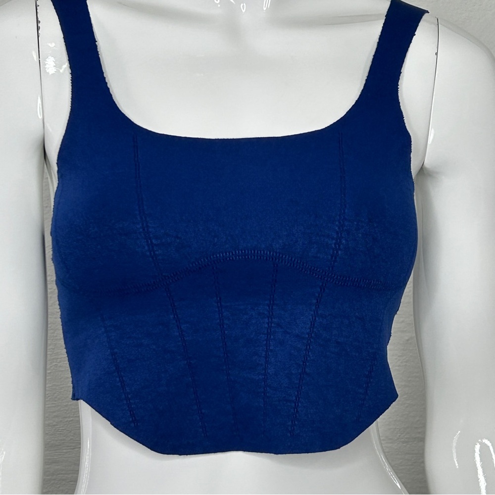 Free People Movement Tank Top Cropped Blue Womens XS